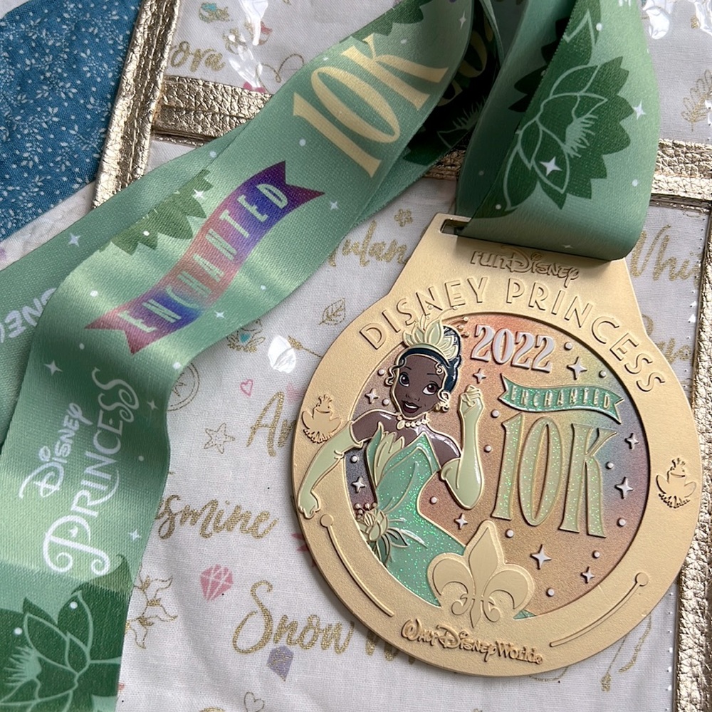 RunDisney 2022 Princess Half Tiana 10k medal